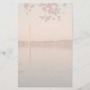 Papelaria Monumento de Washington Sakura no por do sol