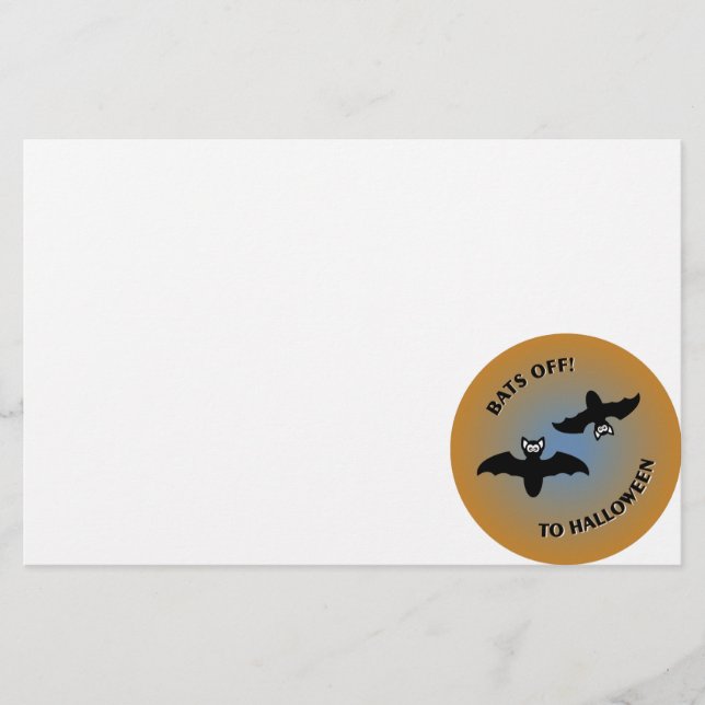 Papelaria Morcegos das bruxas - Laranja (Frente)