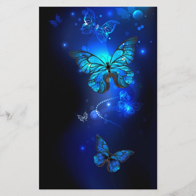 Papelaria Morpho Butterfly in the Dark Background (Frente)