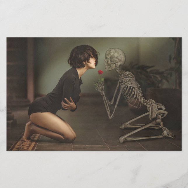Papelaria Morte e jovem mulher (Frente)