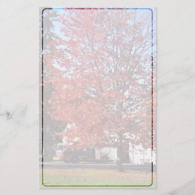 Papelaria Motor de incêndio por estação de incêndio no outon (Frente)