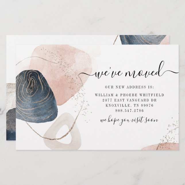 Papelaria Mudámos para um novo endereço para o anúncio em mo (Frente/Verso)