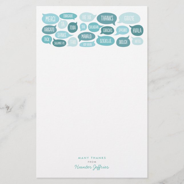 Papelaria Muitos Obrigados Personalizáveis Obrigado Papel de (Frente)