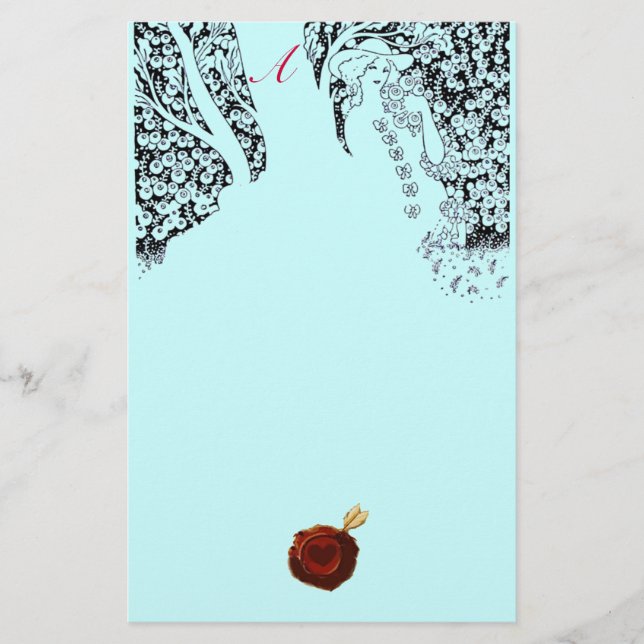 Papelaria MULHER ROMÂNTICA Cera Vermelha Monograma Cera Azul (Frente)