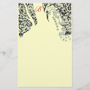 Papelaria MULHER ROMÂNTICA,ROSAS,NATURE Black Cream Monogram