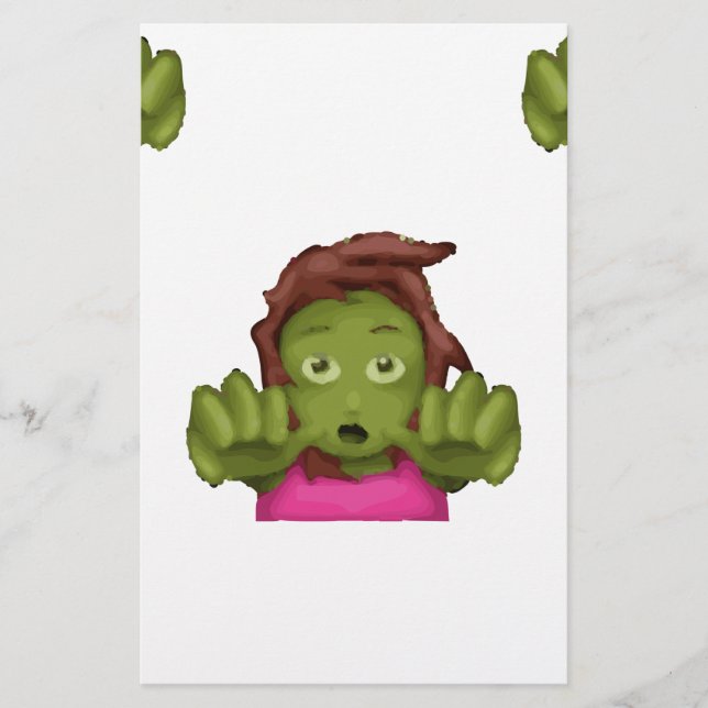 Papelaria mulher zombie emoji (Frente)