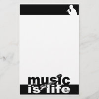 Música é o papel de carta da vida, personalizar