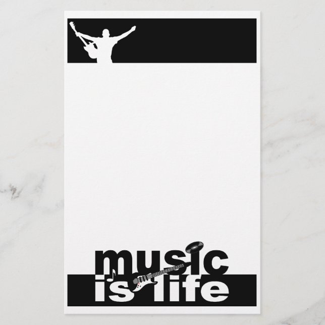 Papelaria Música é o papel de carta da vida, personalizar (Frente)