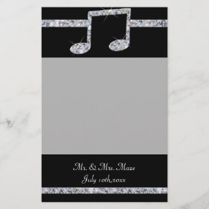 Papelaria Música Empresta Shimmer Diamond No Casamento Negro
