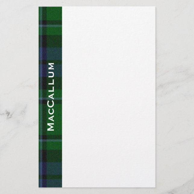 Papelaria Na moda Azul e Xadrez verde MacCallum Tartan (Frente)