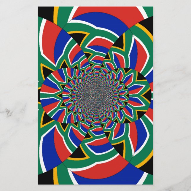 Papelaria Nação Arco-Íris: Vibrante Impressão de Arte na Áfr (Frente)