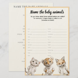 Papelaria Name the Baby Animals Whimsical Pajama Animals