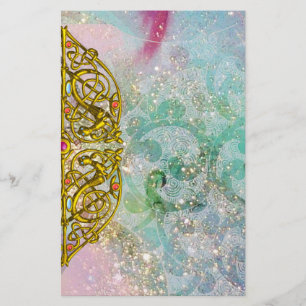 Papelaria NAMORADOS HYPER / CORAÇÃO CELTICA DOURADA, faíscas