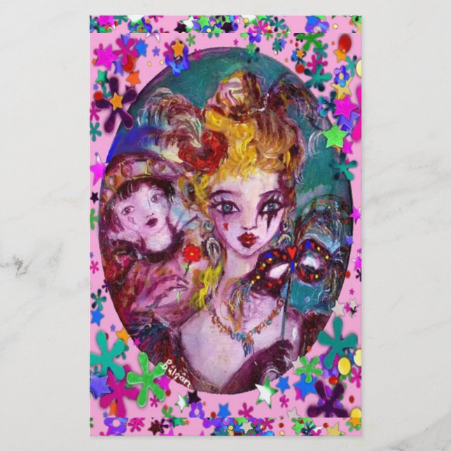 PAPELARIA NAMORADOS VENETIANO MASCARADA MÁSCARAS MÁSCARA CON (Frente)