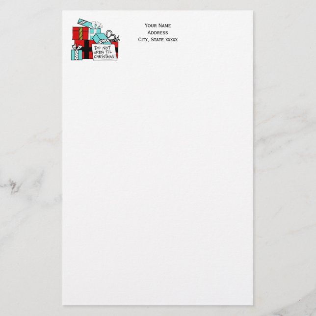 Papelaria Não Abrir até o Natal apresentar Natal (Frente)