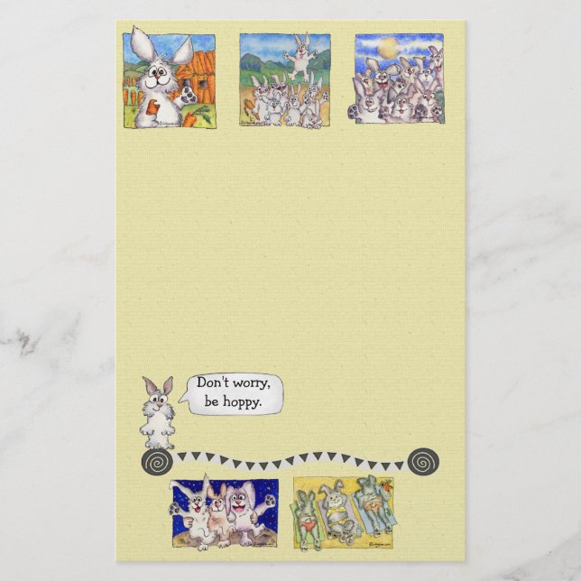 Papelaria Não se preocupe, seja Papel de carta de Hoppy (Frente)