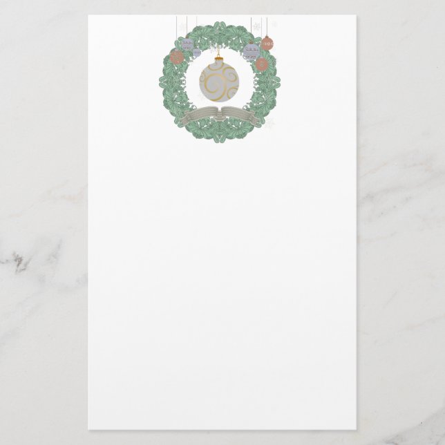 Papelaria natais vintages Wreath Stationery (Frente)