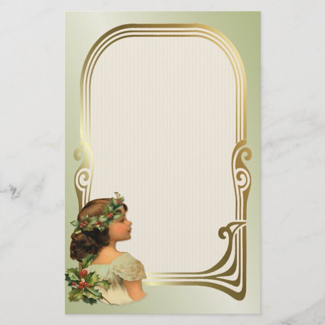 Papelaria Natal Holly Girl (Frente)