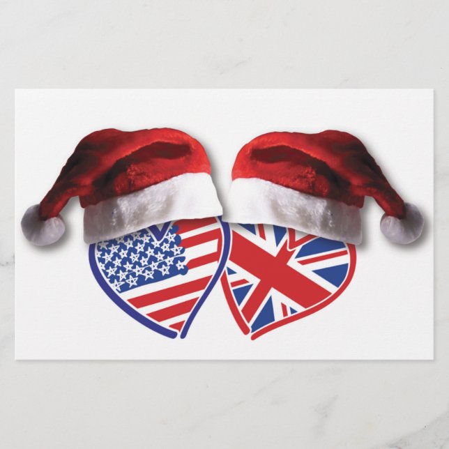 Papelaria Natal UK EUA Patriotic Heats (Frente)