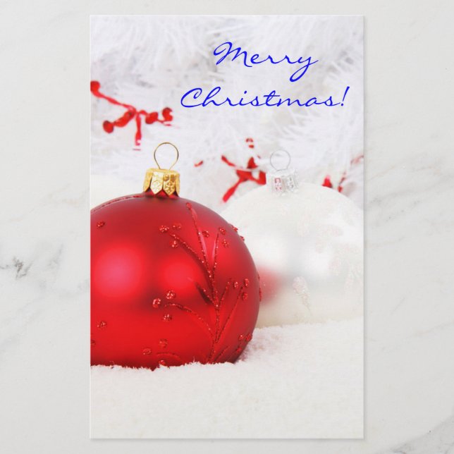 Papelaria Natal Vermelho e Branco Feliz Natal II (Frente)