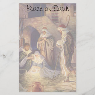 Papelaria Natividade de Natal Vintage, 3 Pastores e Jesus