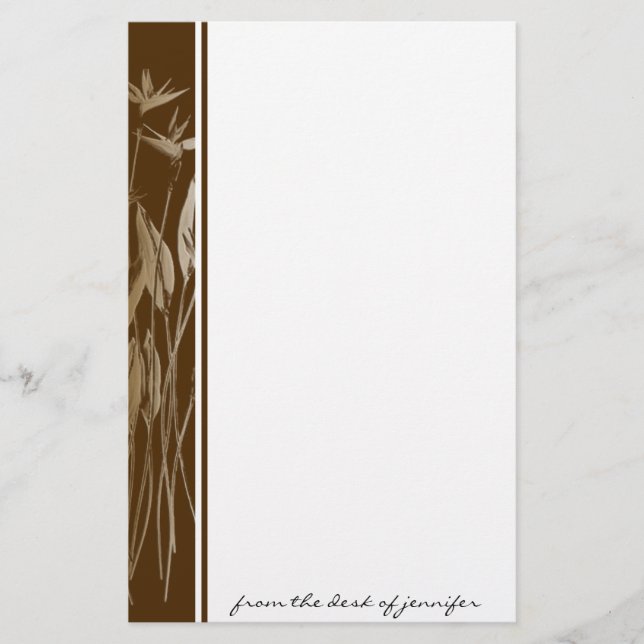 Papelaria Naturalmente bonito: Beira de Brown com flor de (Frente)