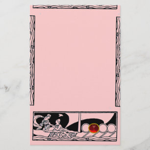 Papelaria NAVIO ANTICO E AMANTES, Gem Negra-Rosa Vermelha