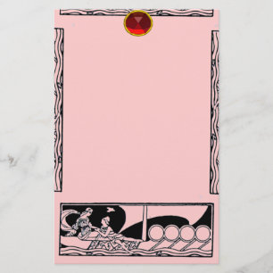 Papelaria NAVIO ANTICO E AMANTES, Gem Negra-Rosa Vermelha