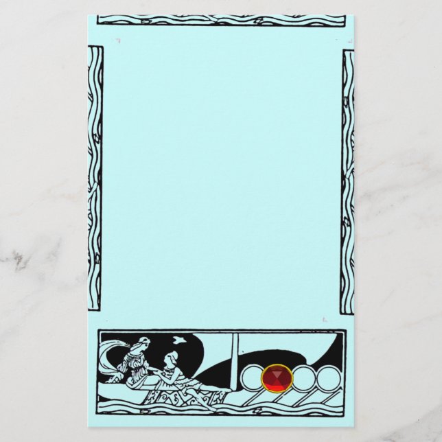 Papelaria NAVIO ANTICO E AMANTES Ruby Gem Black Teal Blue (Frente)
