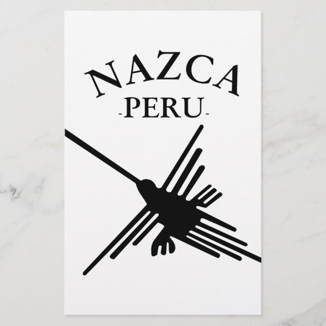 Papelaria Nazca Peru Hummingbird com texto curvo (Frente)