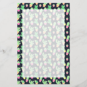 Papelaria Neon Watercolor Cactos em Potes