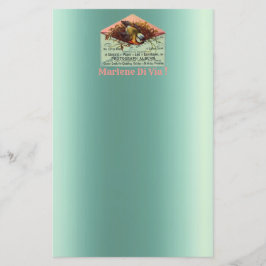 Papelaria Ninho de pássaro rosa vintage azul-esverdeado rosa
