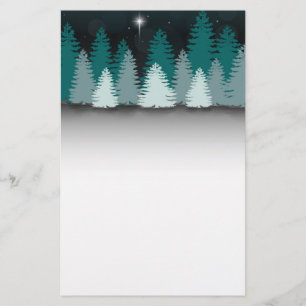 Papelaria Noite do inverno com a estrela de Bethlehem