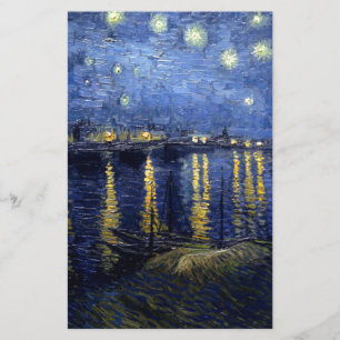 Papelaria Noite Estrelada de Van Gogh sobre o Ródano