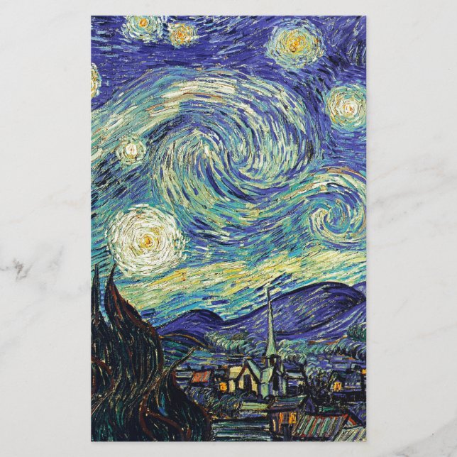 Papelaria Noite Estrelada por van Gogh (Frente)