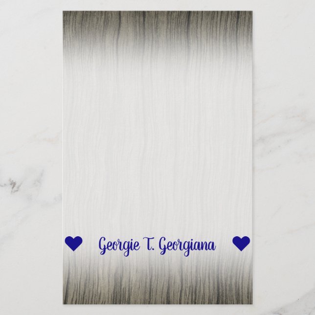 Papelaria Nome customizável; Teste padrão de madeira do (Frente)