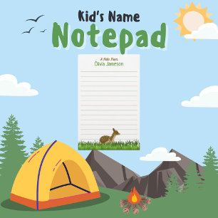 Papelaria Nome de Criança Cuta Woodland Animal Lined Station