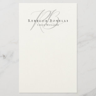 Papelaria Nome de Perfil de Monograma Único Exclusivo