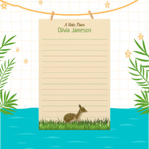 Papelaria Nome do garoto bonito Woodland Animal Lined