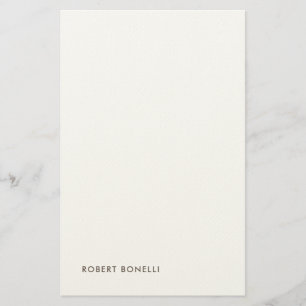 Papelaria Nome Minimalista Preto e Branco Moderno Único