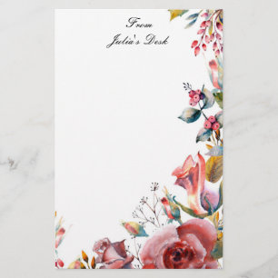 Papelaria nome personalizado floral