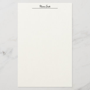 Papelaria Nome personalizado mínimo preto e branco