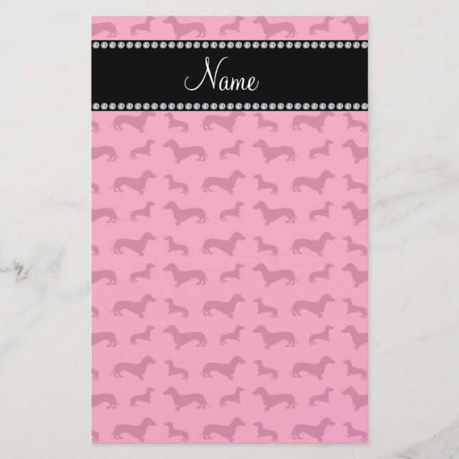 Papelaria Nome personalizado: pranchas cor-de-rosa (Frente)