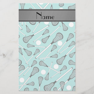 Papelaria Nome seafoam verde lacrosse cinza stripe
