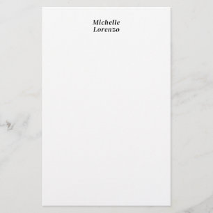 Papelaria Nome simples e profissional moderno preto branco