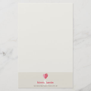 Papelaria NOTA PERSONALIZADA casal cardíaco de impressão dig