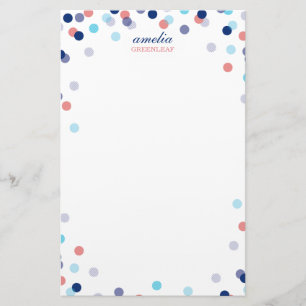 Papelaria NOTA PERSONALIZADA, marinho azul de confetti brilh