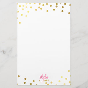 Papelaria NOTA PESSOAL, fofinha de ouro glamourosa, confete