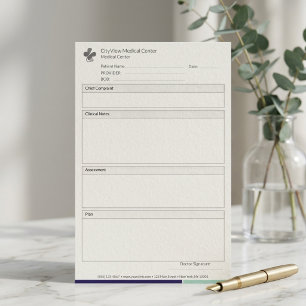 Papelaria Notas Clínicas Minimalistas para Consultórios Médi