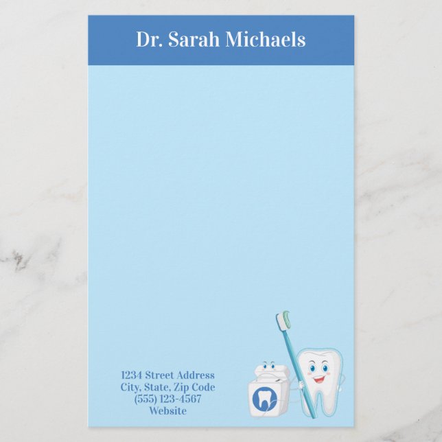 Papelaria Notas de Posto Personalizadas do Office Dentist (Frente)